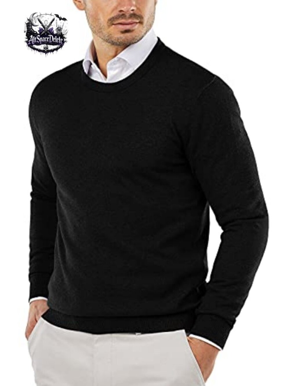 COOFANDY Men's Crewneck Long Sleeve Knit Slim Fit Pullover Sweater